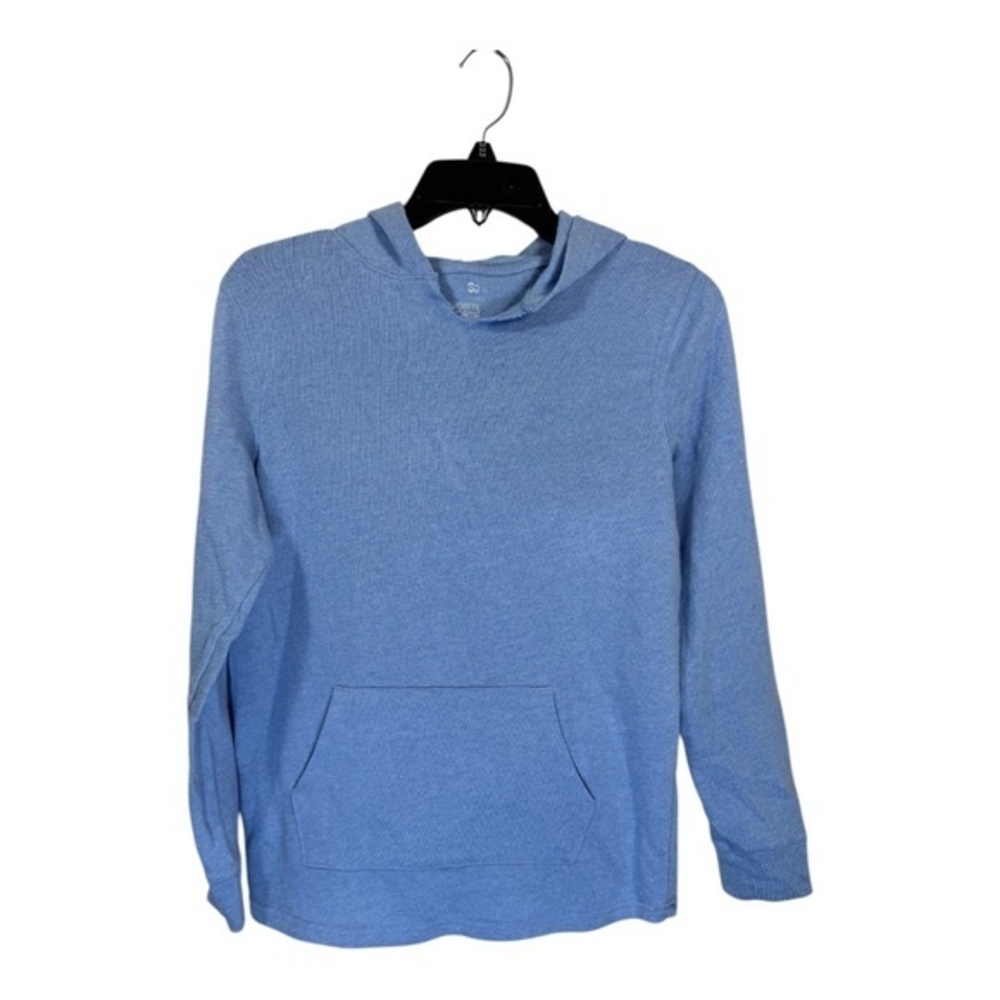SO Hoodie Womens Size Medium Blue Lightweight V-Neck Athleisure Soft Comfy